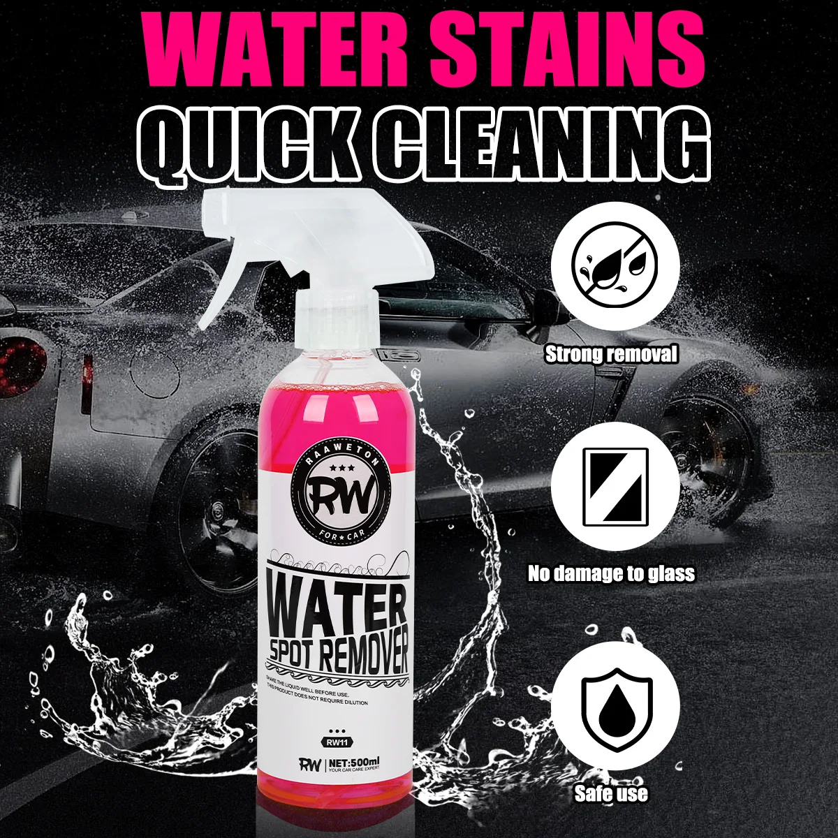 Paint Glass Water Spot Remover Hard Water Stain Mineral Deposit  Stubborn Stain Heavy-Duty Spot Cleaner Surface Restore Solution