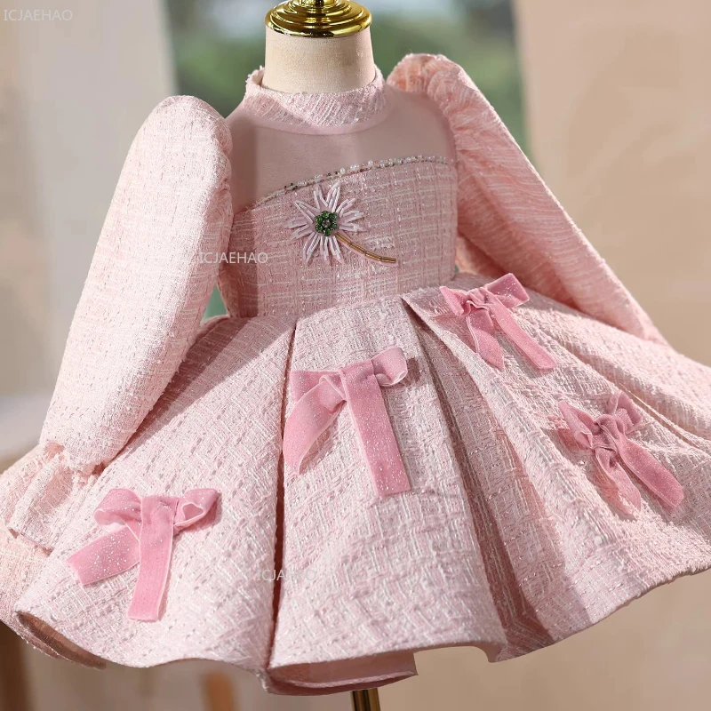 Girls Sweet Cute Birthday Party Dress for Kids Piano PerformanceEvening Banquet Celebration Clothes Host Princess Gown Children