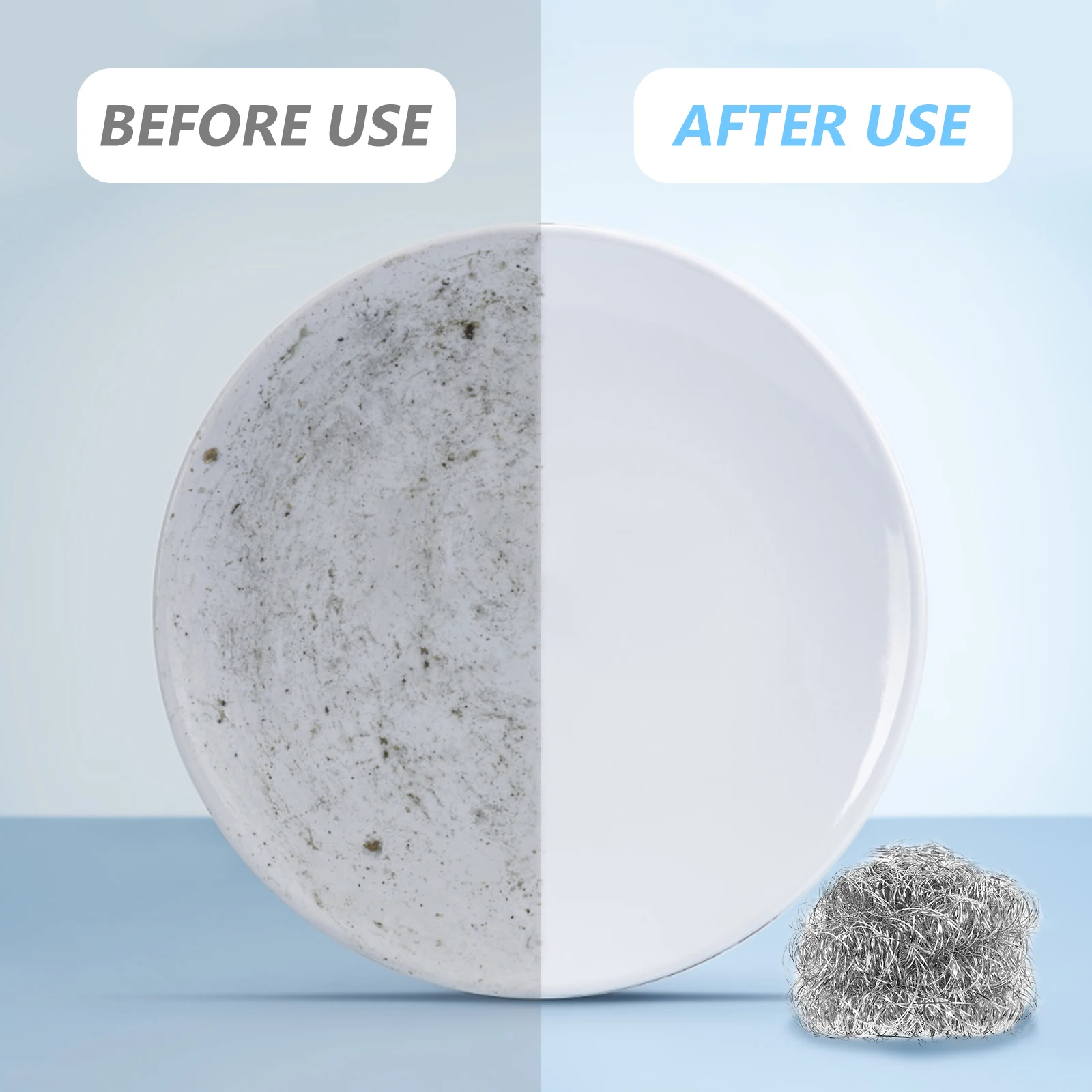 

Stainless Steel Dish Ball Spiral Scourer Kitchen Cleaner For Pots Pans Strong Detergency Non-Slip Efficient Cleaning Tool Helper