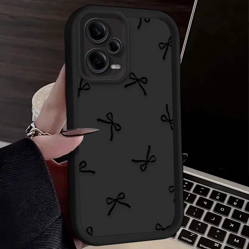 Black Love Heart Bowknot Phone Case for Xiaomi Redmi Note 13 14 14S 12 11 Pro Plus 5G 12S 11S 10S 10 9 Redmi 14C 13C 12C 12 4G view 6