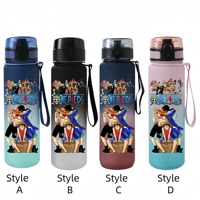 One Piece Anime Water Bottle Egg Head Island Luffy Zoro Chopper Nami 650Ml Large Capacity Portable Plastic Anime Water Cup Gift