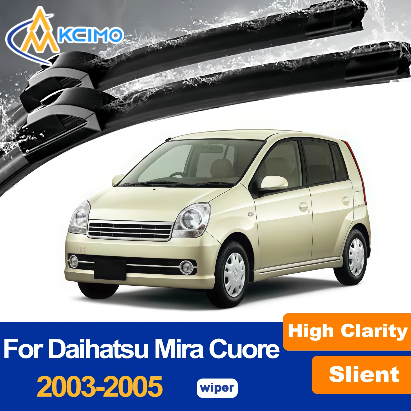 ​ ​ 2 pares de lâminas de limpador dianteiras para daihatsu mira cuore l250 2003-2005 ajuste exato limpador de pára-brisa de borracha silencioso e sem riscos