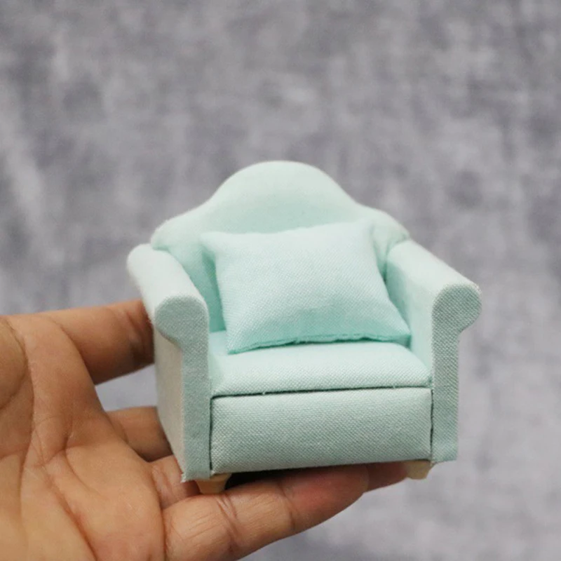 

1:12 Miniature Soft Single Sofa For Dolls Mini Furniture Toys For Girls Gift