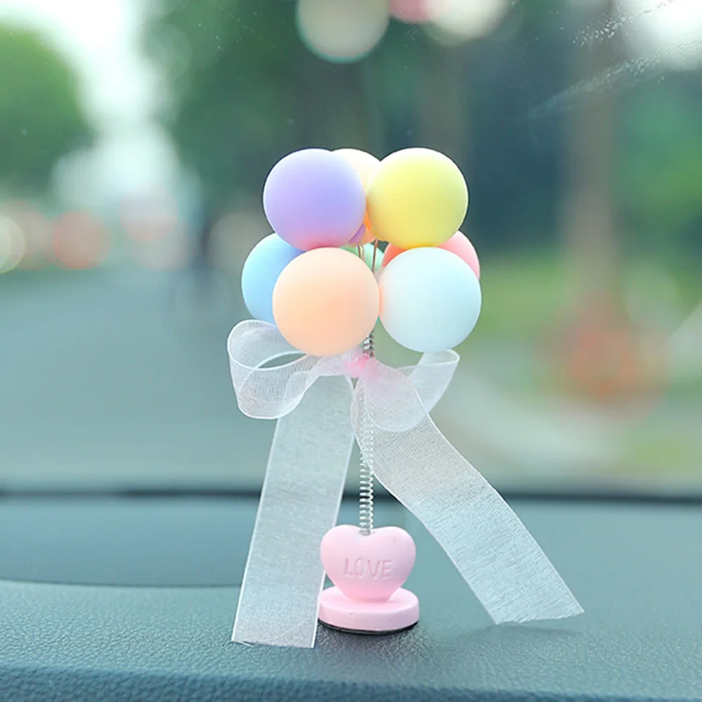 

2pcs Clay Balloons Car Decor Shaking Head Ornaments Dashboard Decorations Car Interior Balloons Ornament Home Office Bedroom