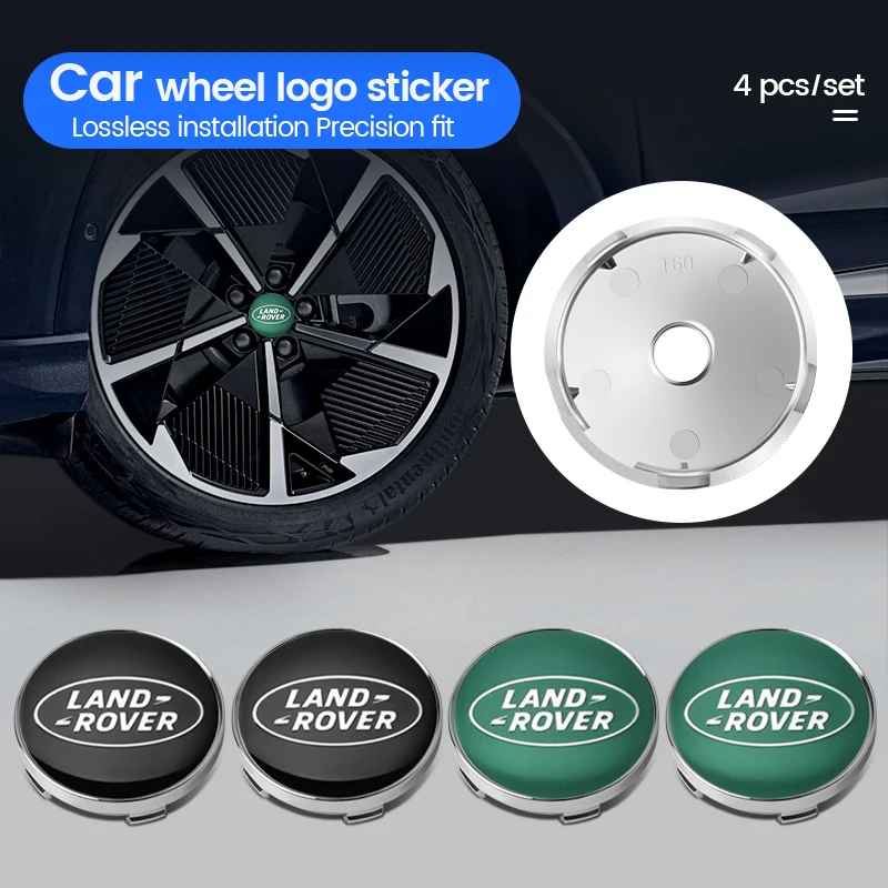 Car Styling 4Pcs 56mm/60mm 3D Wheel Center Hub Caps Decor Stickers Auto Badge Dust Covers For Land Rover Range Rover Discovery