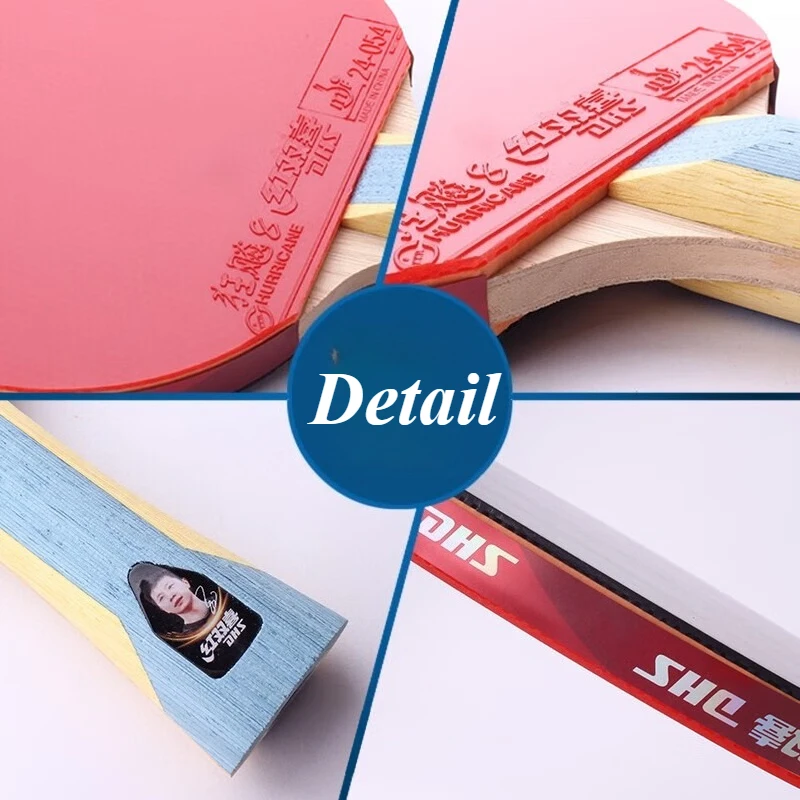 DHS Professional Table Tennis Racket Horizontal Grip H6002 with Hurricane 8 Tin Arc Rubber Loop Offensive 6-Star Ping Pong Bat