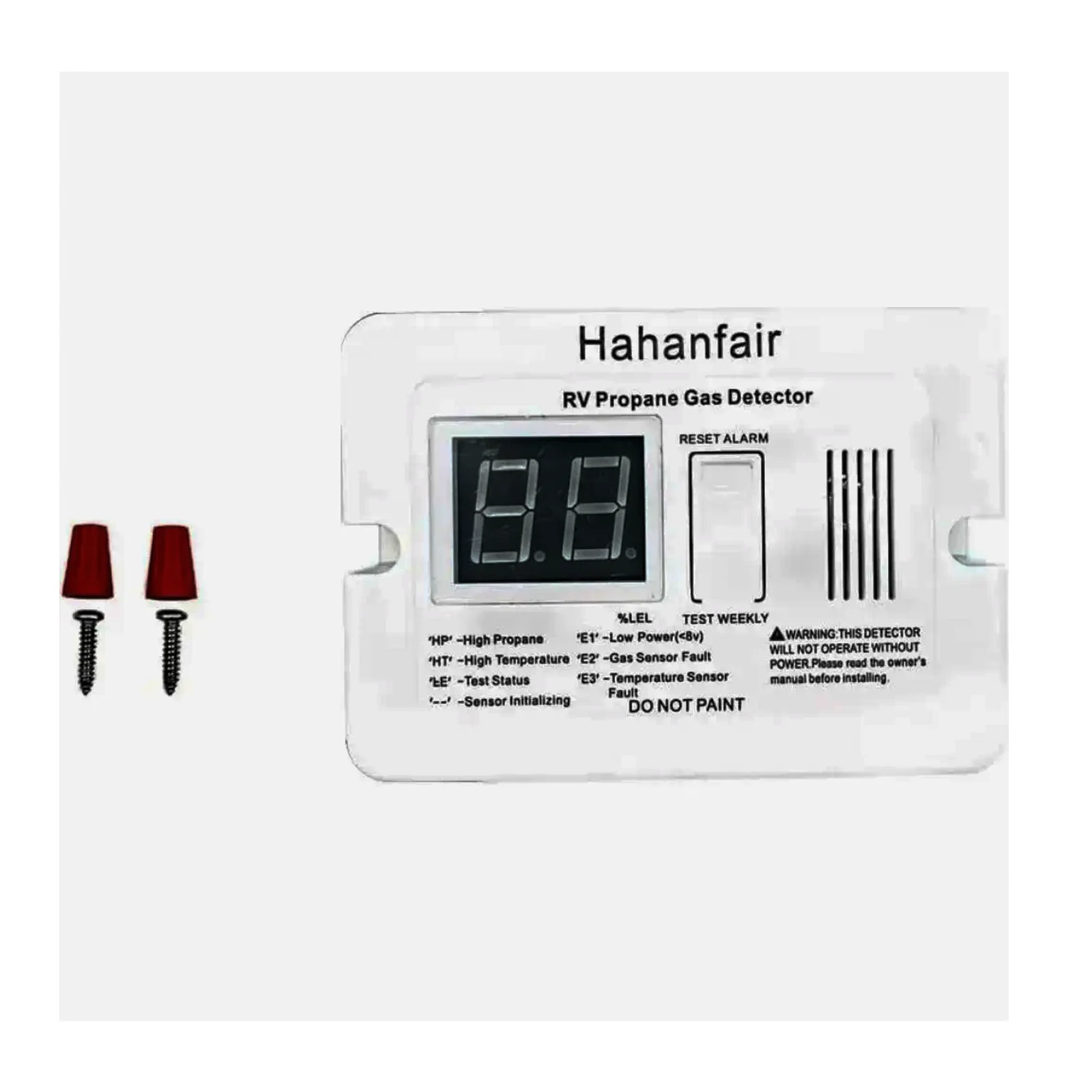 

RV Propane Gas Detector Propane Gas Alarm 85dB Alarm Sound DC 12V Fits for RV Trailers(White Short Style)