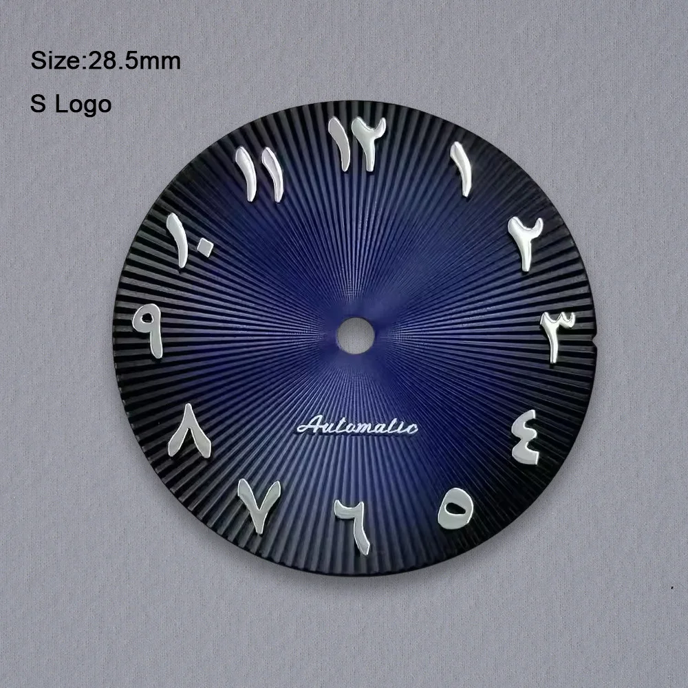 High Quality 28.5mm S Logo Arab Dial Suitable For NH35/NH36/7S/4R Japan Automatic Movement Lines Watch Modification Accessories