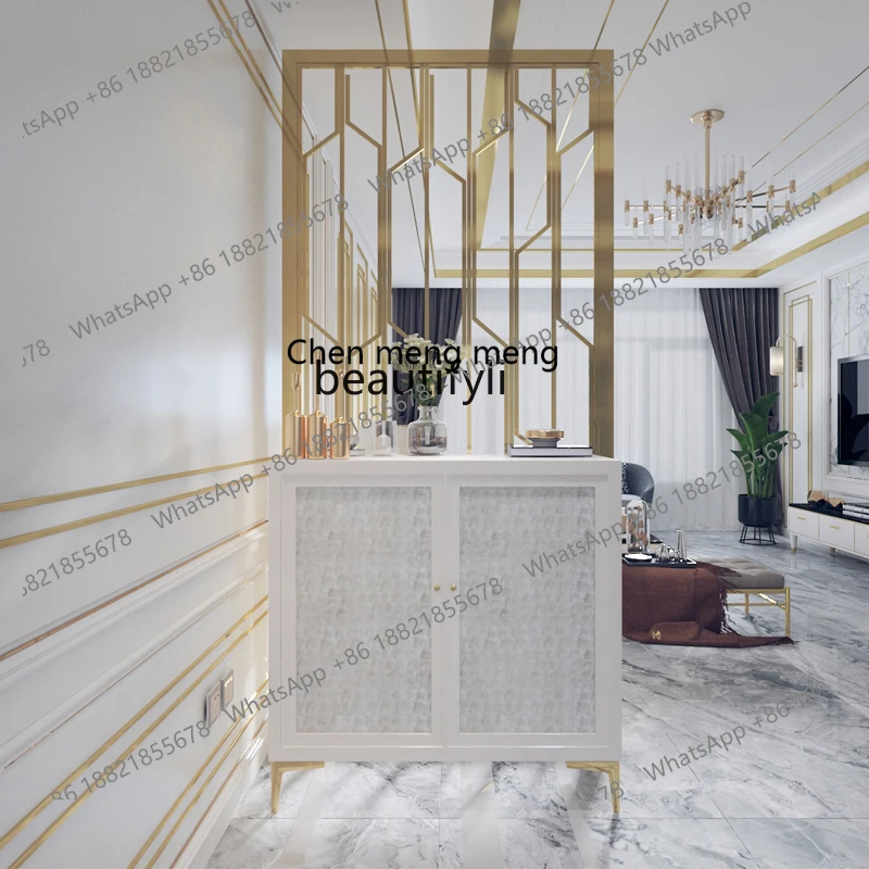 S7486 ss Nordic Light Luxury Entrance Shoe Cabinet Living Room Storage Entrance Cabinet Shell Sideboard Cabinet