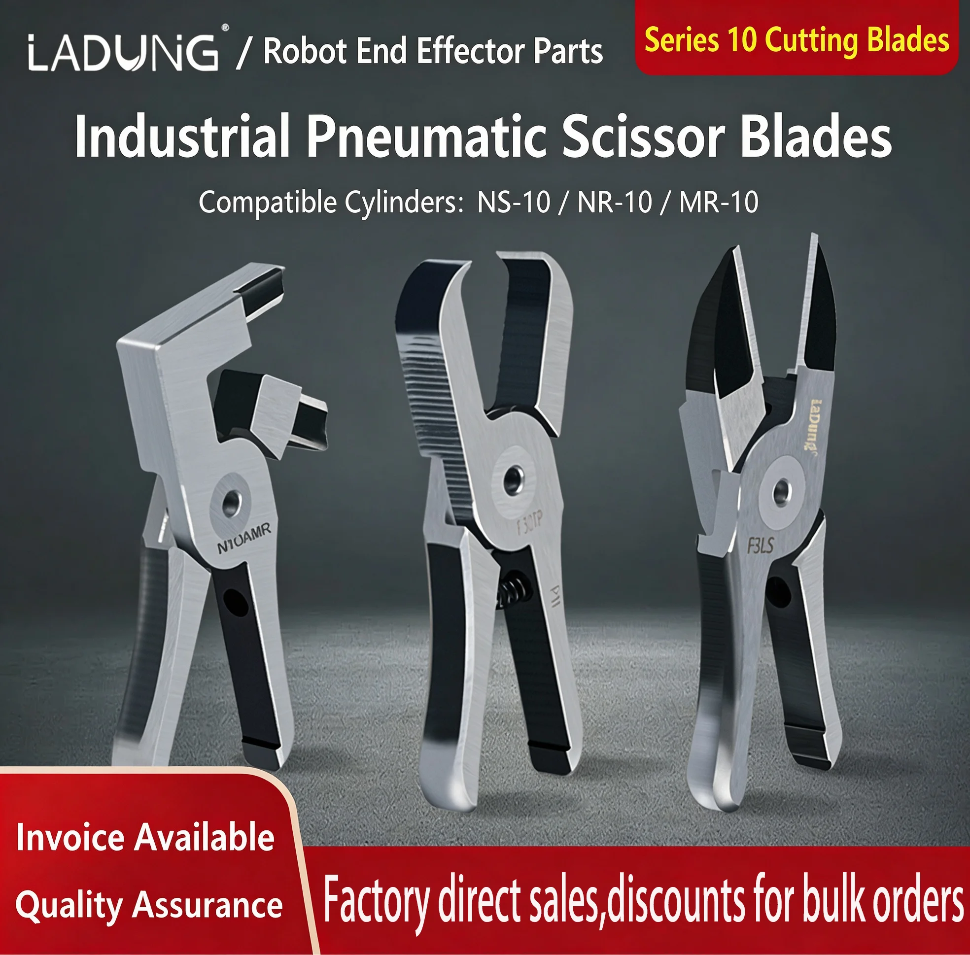 Factory Direct Industrial Grade Pneumatic Air Nipper Scissor NS/NR/MR 10 Cutter Shear Head FD3/F3LS Plastic Sprue Cutting Blade