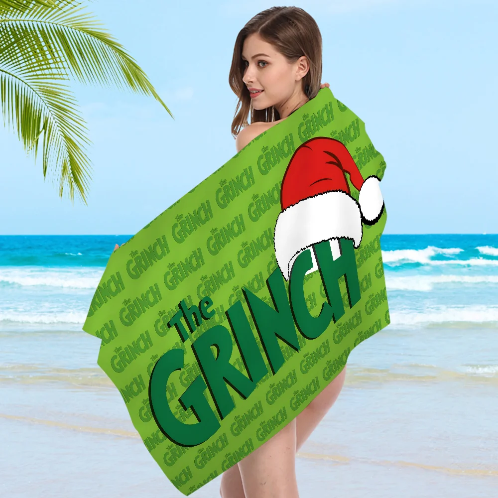 Cartoon The G-Grinch Microfiber Printed Beach Towel Mountain Climbing Yoga Beach Swimming Running Absorbent Soft Towel