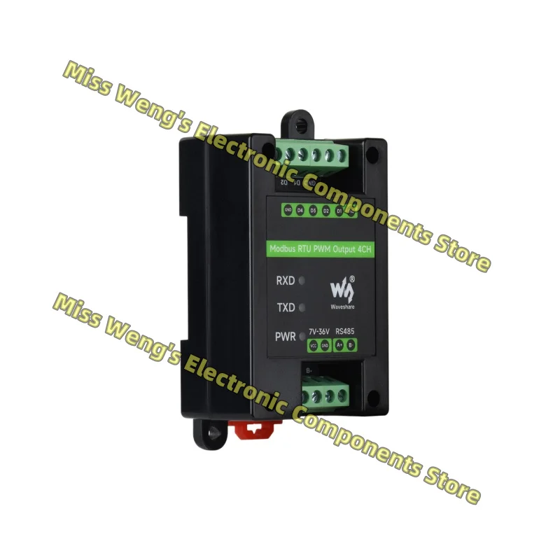 Modbus RTU PWM Output 4CH PWM pulse output module with RS485 interface, supporting Modbus RTU protocol