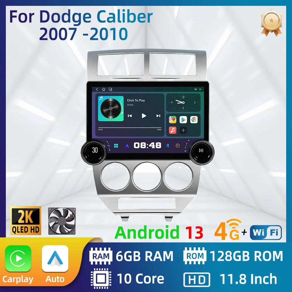 

Android Car Radio for Dodge Caliber 2007 -2010 2 Din 11.8" Screen Navigation Multimedia Audio Head Unit Autoradio Stereo Carplay