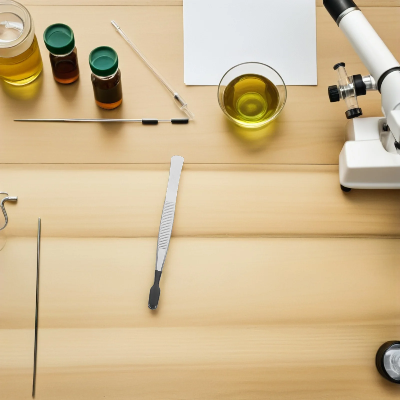 

2Pcs Stainless Steel Flat Tip Tweezers Rubber Coated Precision Crafting Stamp Collecting Jewelry Making Electronic Repair