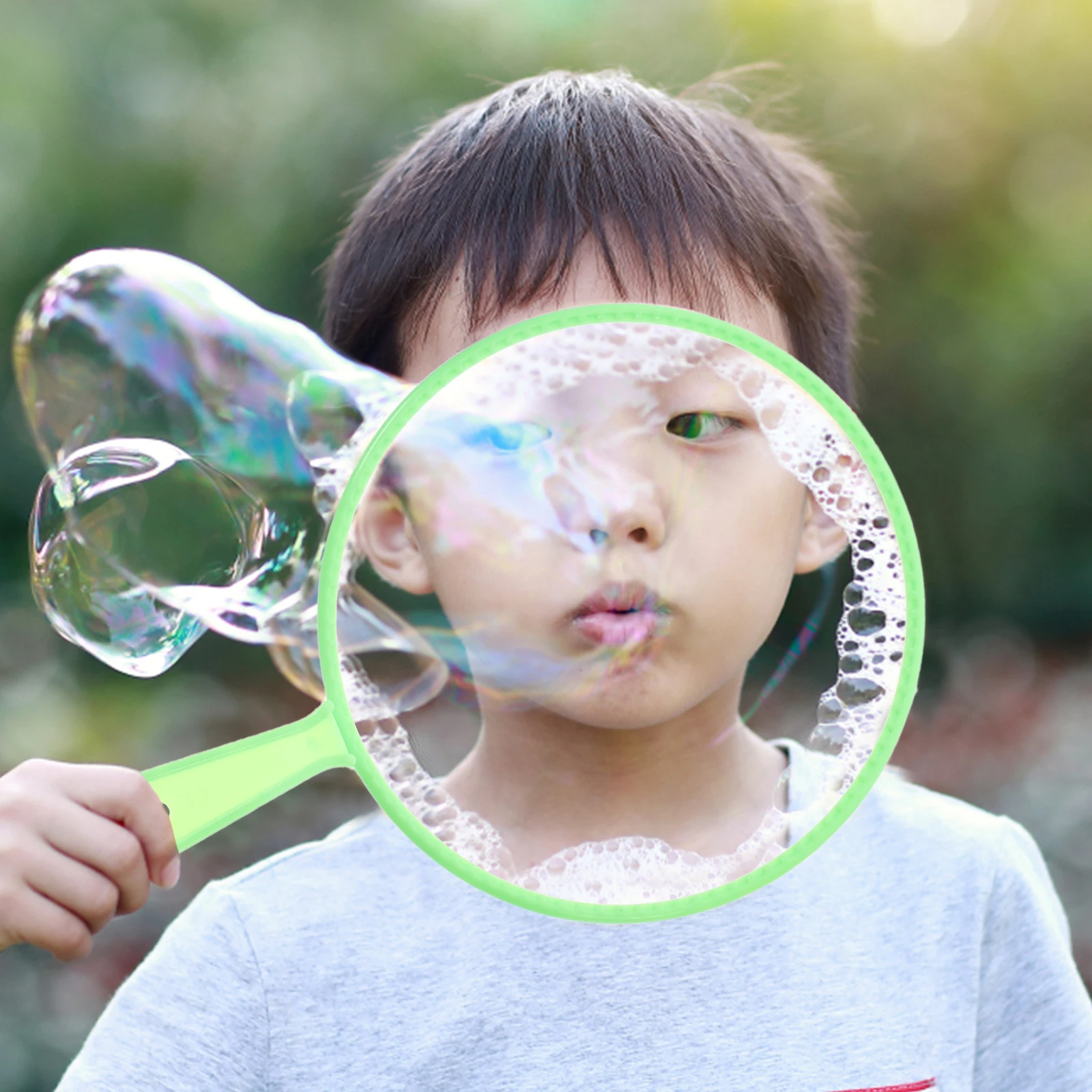 

Bubble Tool Set Bubbles Maker with Tray Kids Toys Outdoor Stick Wand Abs Blower Sticks Child