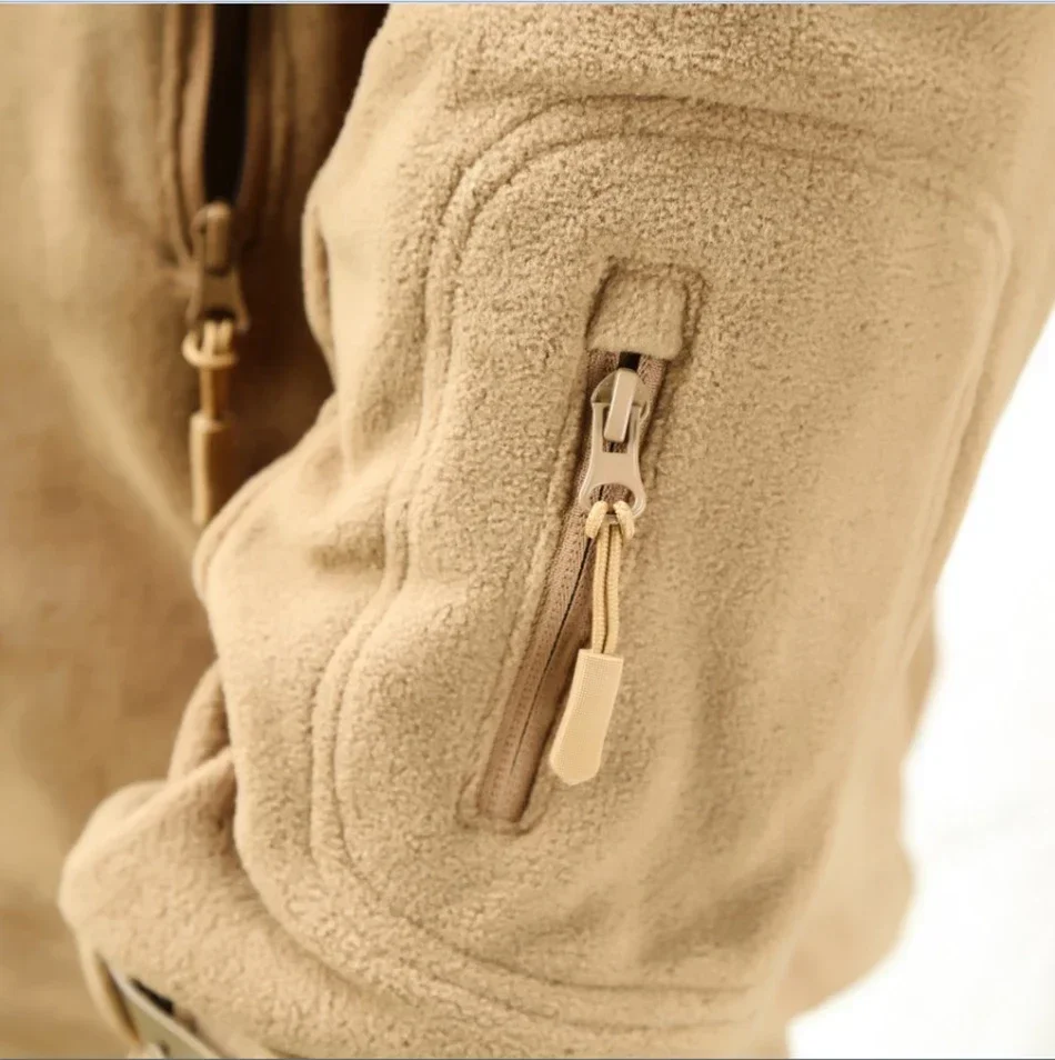 Winter Fleece Jack Met Hoodie Heren Tactische Jassen Man Full-Rits Outdoor Camping Winddicht Capuchon Warm Us Legerjas