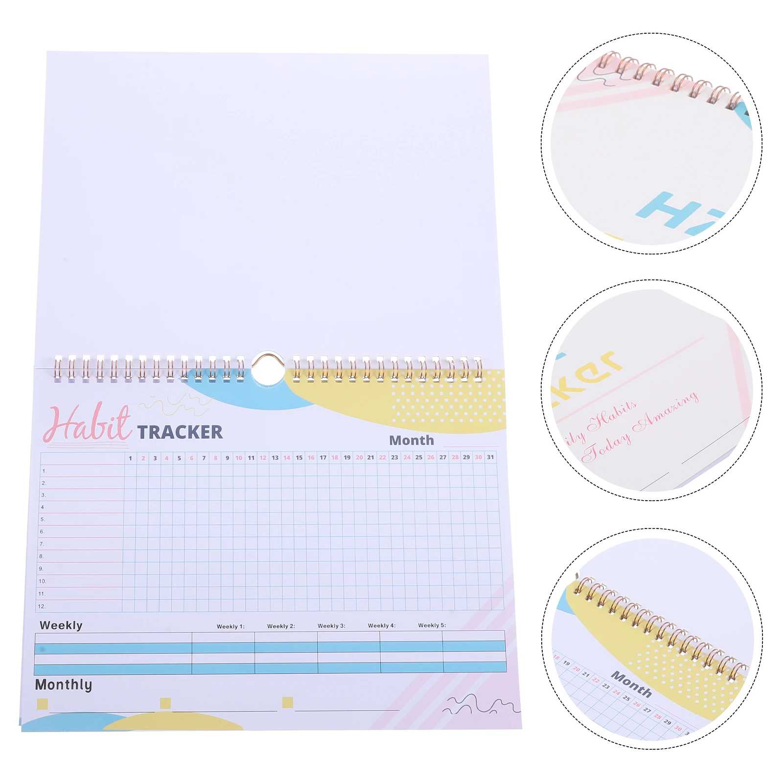 Schedules Habits Tracker Notepad Trackers Check in Journal Paper Diary Planner Fitness