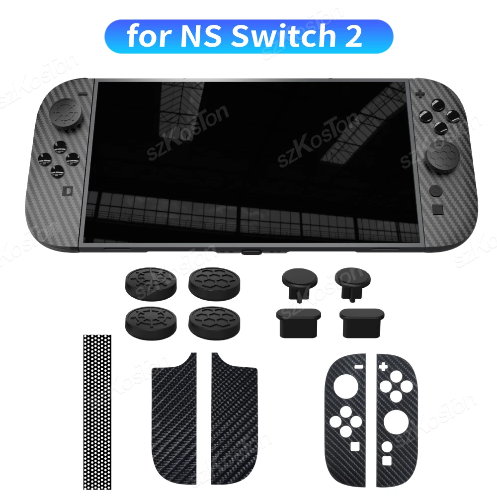 Dust Cover for NS Switch 2 6in1 Dustproof Scratch Protection Kit Grip Sticker Rocker Cap for NS Switch2 Gaming Accessories