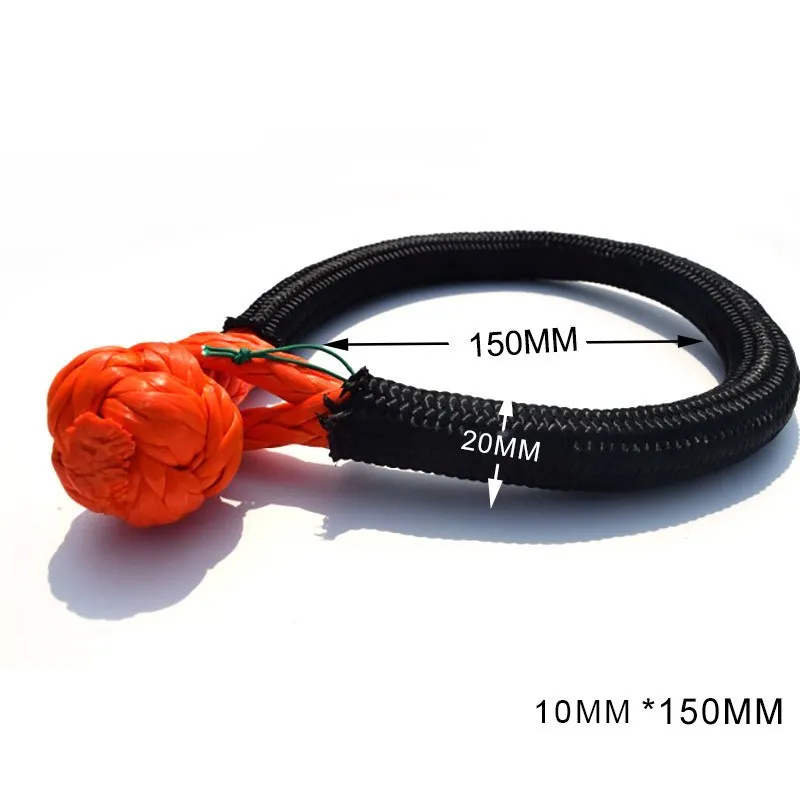 10mm*150mm UHMWPE Soft Shackle,Rope Shackle for Offroad Parts,ATV Winch Shackle