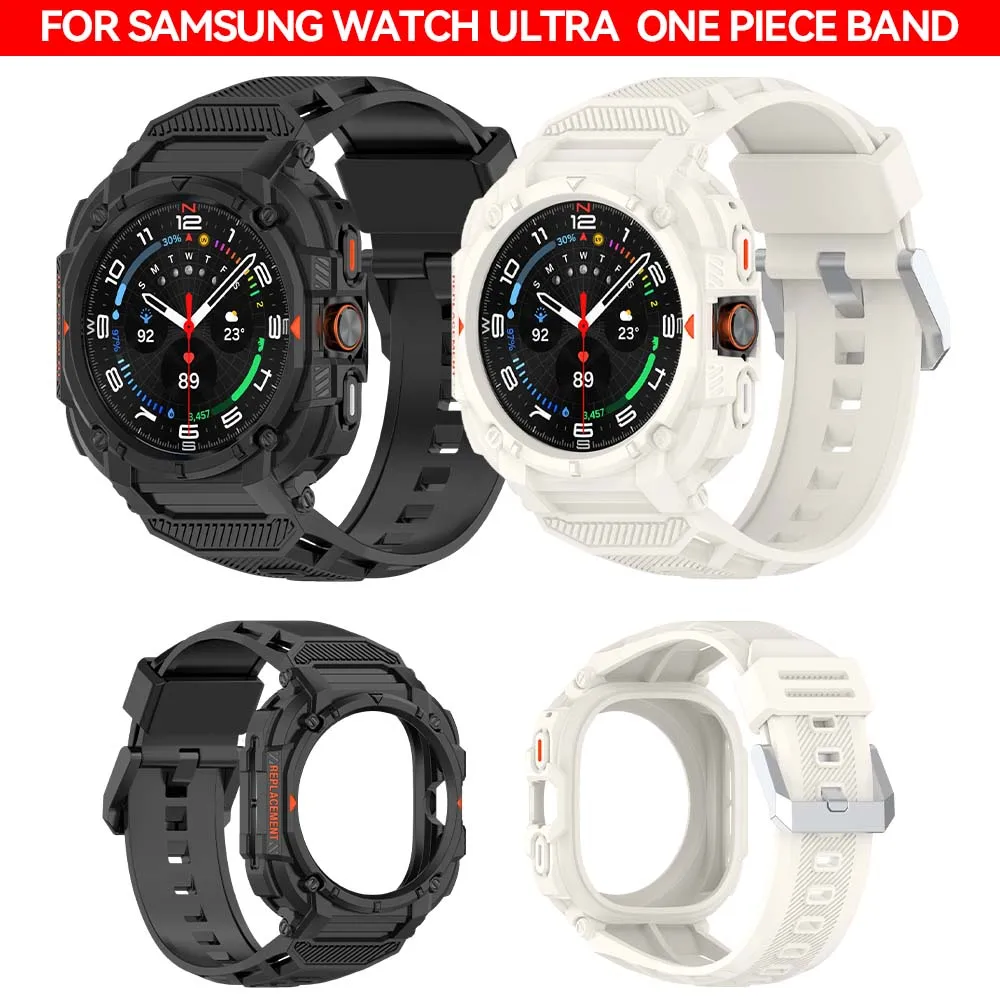 

Armor Case+Strap For Samsung Galaxy Watch 7 Ultra 47mm Sport Band Silicone Watchband Correa Bracelet For Galaxy Watch7 Ultra