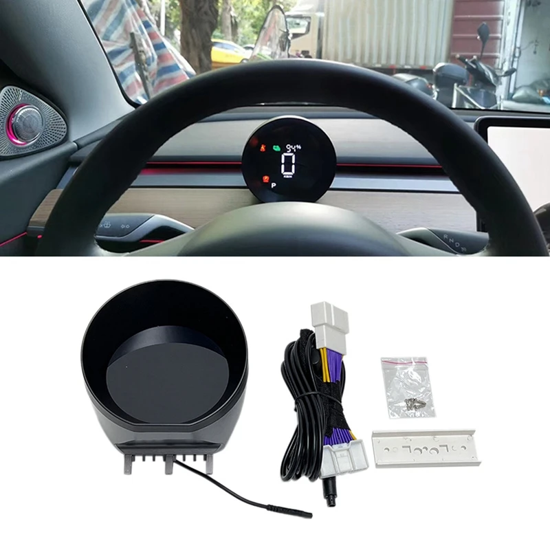 

For Tesla Model 3 Model Y Car Multifunction Steering Wheel HUD Head Up Display HD LCD Display Instrument Multimedia OBD Parts