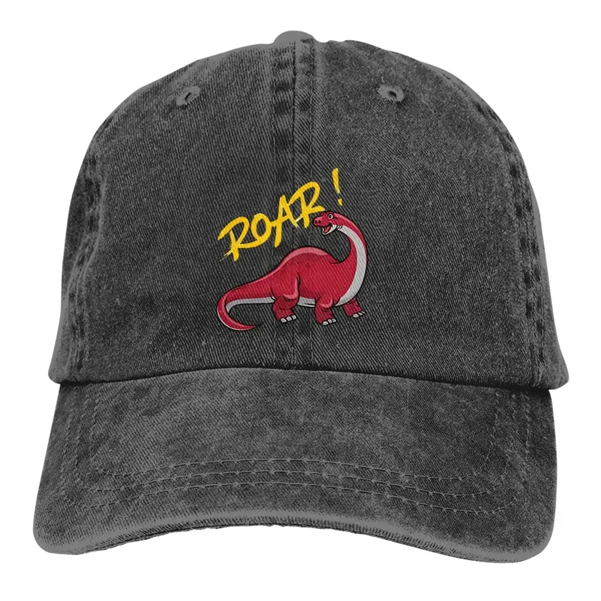 

Washed Men's Baseball Cap Red Cute Dinosaur Say Roar Trucker Snapback Caps Dad Hat Golf Hats