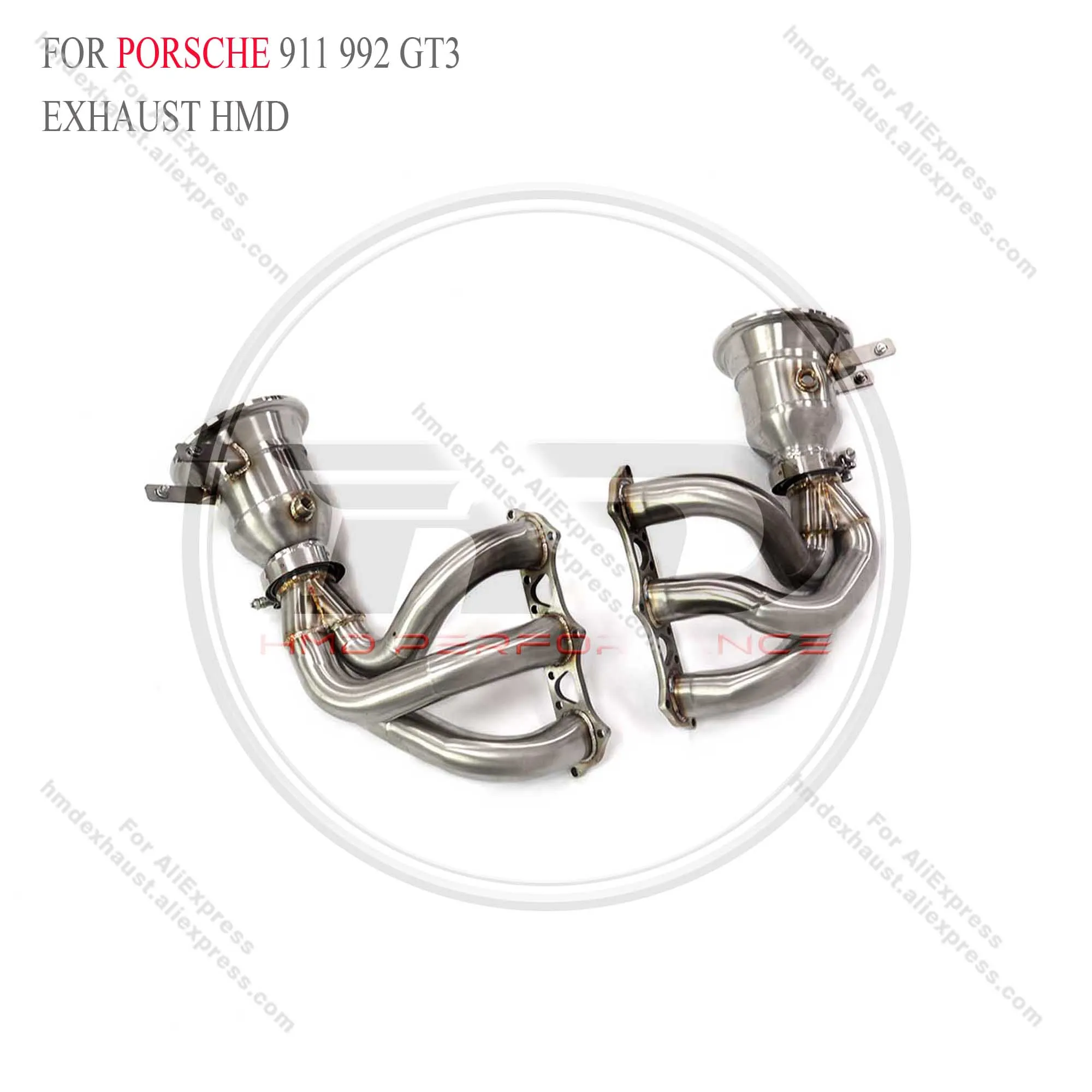 HMD Exhaust System Stainless Steel Performance manifold downpipe for Porsche 911 992 GT3 without heat shield