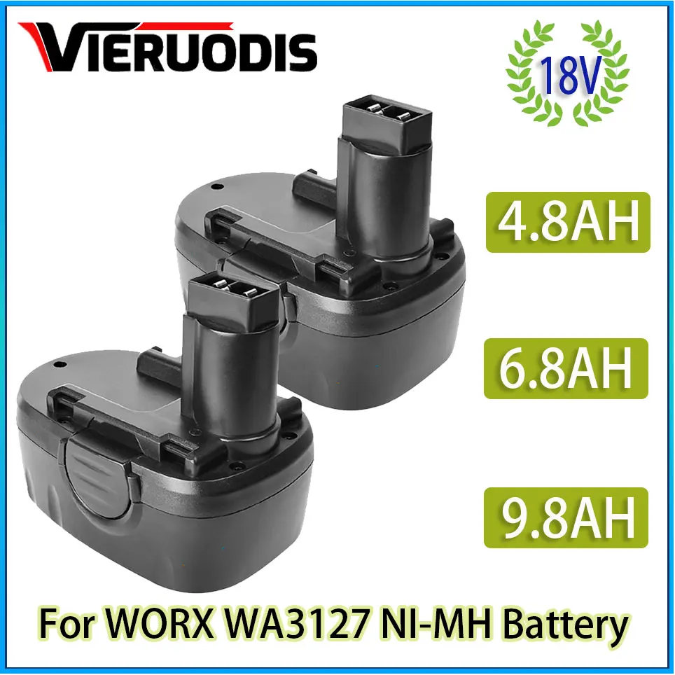 

Для беспроводного электроинструмента WORX WA3127 18V Ni-MH 4.8AH 6.8AH 9.8AH Замена батареи WA3152 WG150s WG152 WG250 WG541 WG900 WG901