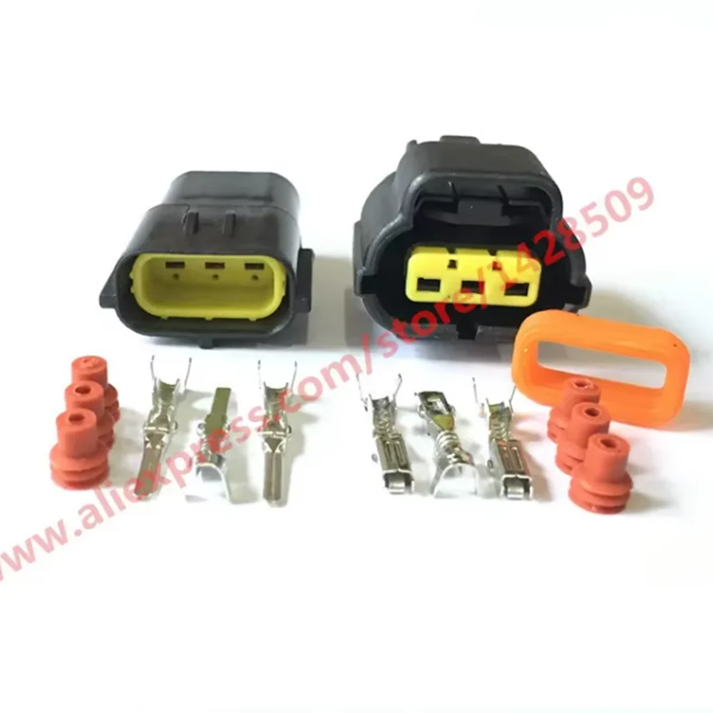 1 Set 3 Pin 174359-2 174357-2 Female Male Way Waterproof Wire Connector Plug Car Auto Sealed Car Truck Denso Connectors