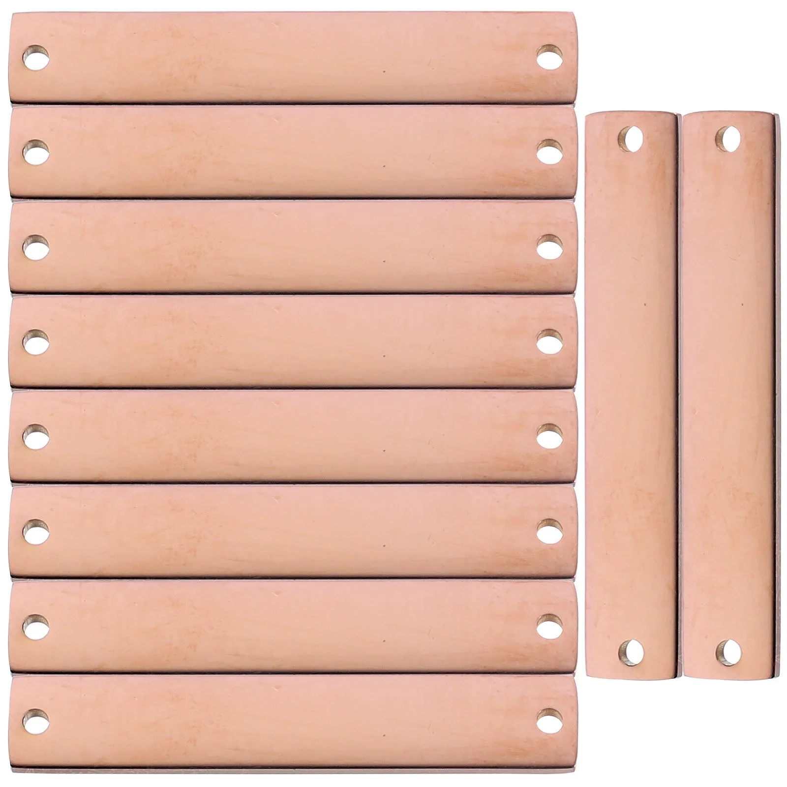 10Pcs Stainless Steel Double Holes Connector Rose Gold Pendant DIY Metal Jewelry Accessories Hanging Decorations Keychain Bag