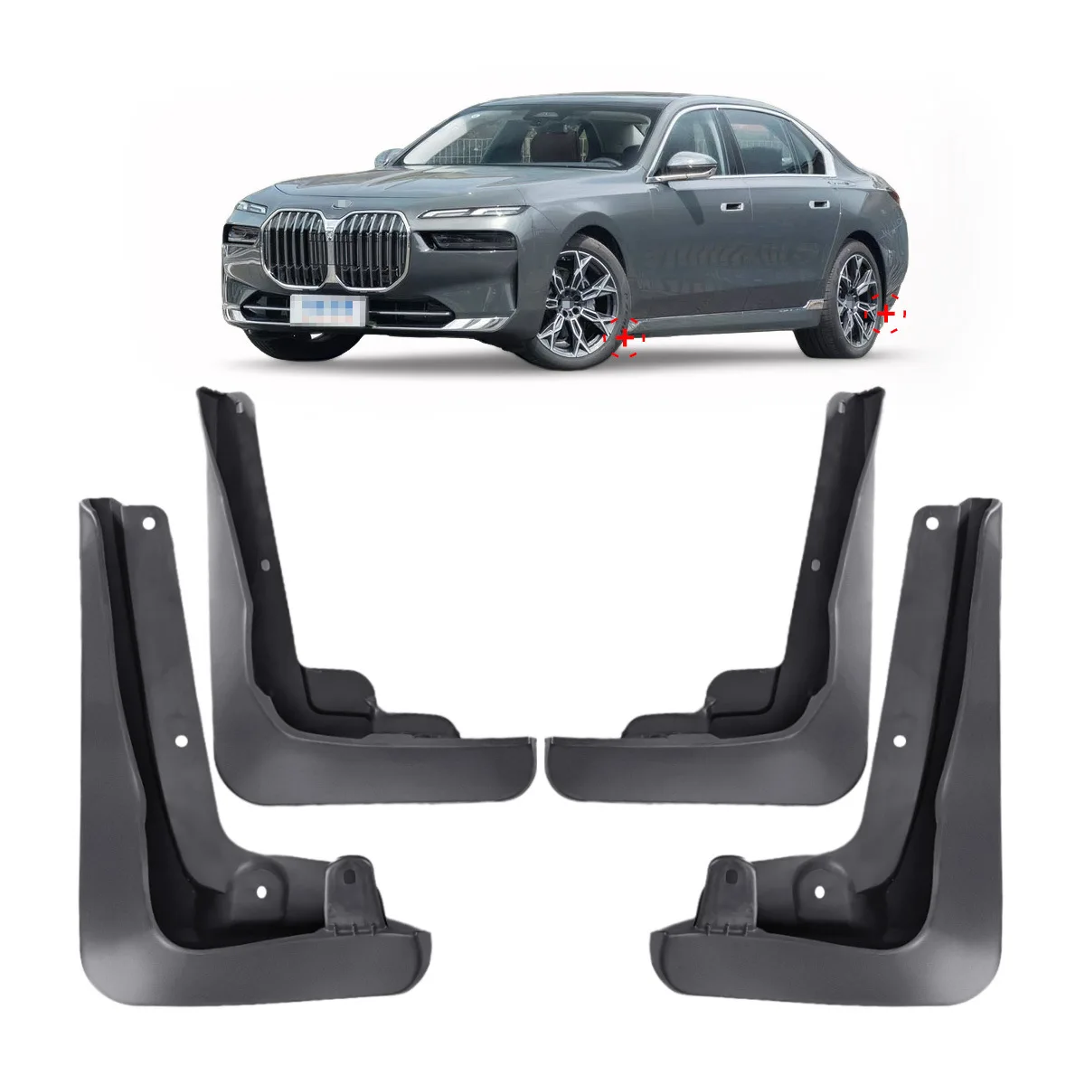 For BMW 7Series G70 G71 and i7 Luxury Line Regular Edition Mud Flaps Splash Guards For BMW 7 Series G70/G71 Mudguards 4pcs 2023