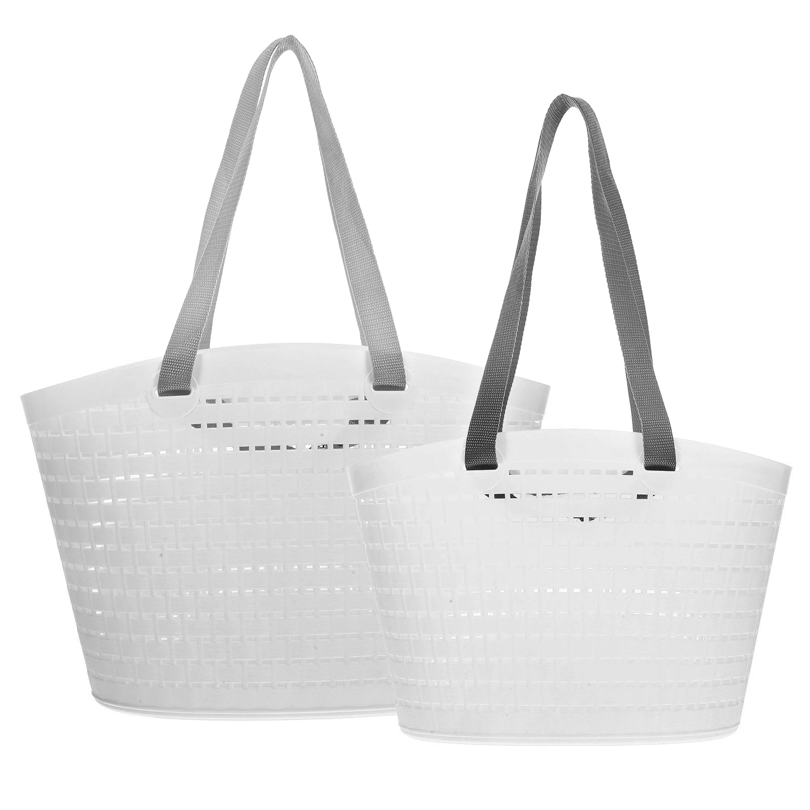 

2pcs Plastic Storage Baskets Japanese Style PP Material With Handle Dirty Clothes Holder Bathroom Laundry Bedroom Toy Basket