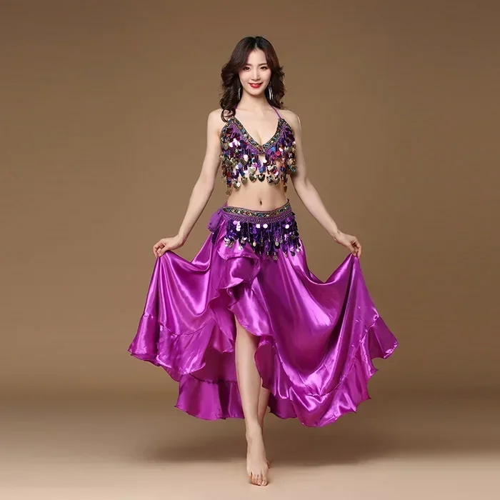 Belly Dance Bra Long Skirt Set Halloween Outfit Practice Clothes Sexy Women Suit Modern Dance Performance Oriental Costume Traje