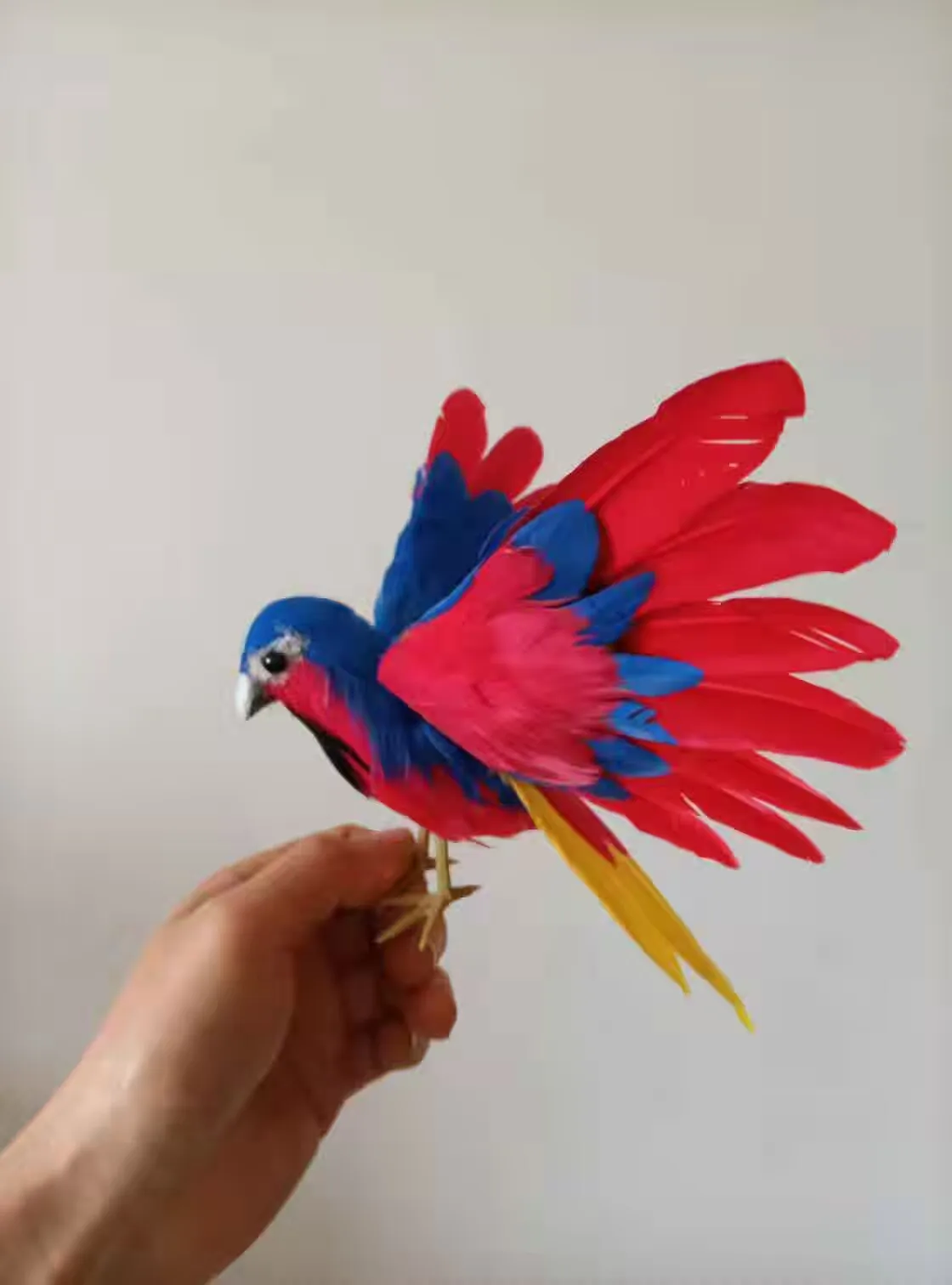 Small Cute Colorful Simulation Parrot Bird Model Gift with Foam And Feather Wings Approx. 18x28cm D0560