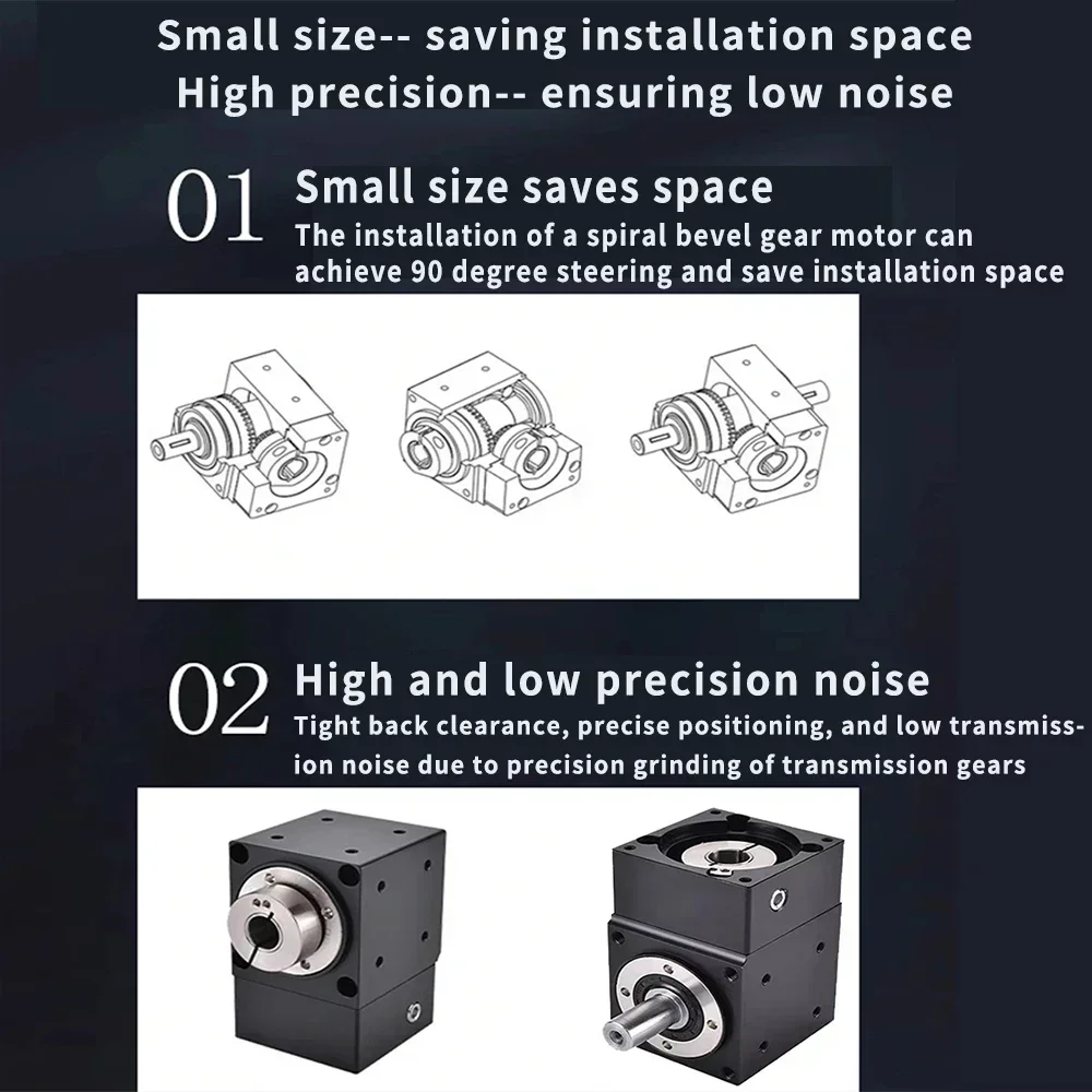 90° Right Angle Steering Gear Precision Commutator For Nema 23 Stepper Motor 60mm Servo T-shaped L-shaped Cross Shaped Reducer