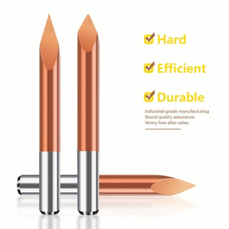 HAMPTON 3D Fräser 4mm 6mm Schaft 3 Rand Pyramide Bit TICN Beschichtet V Bit Hartmetall-schaftfräser CNC Router Bit Für Holz