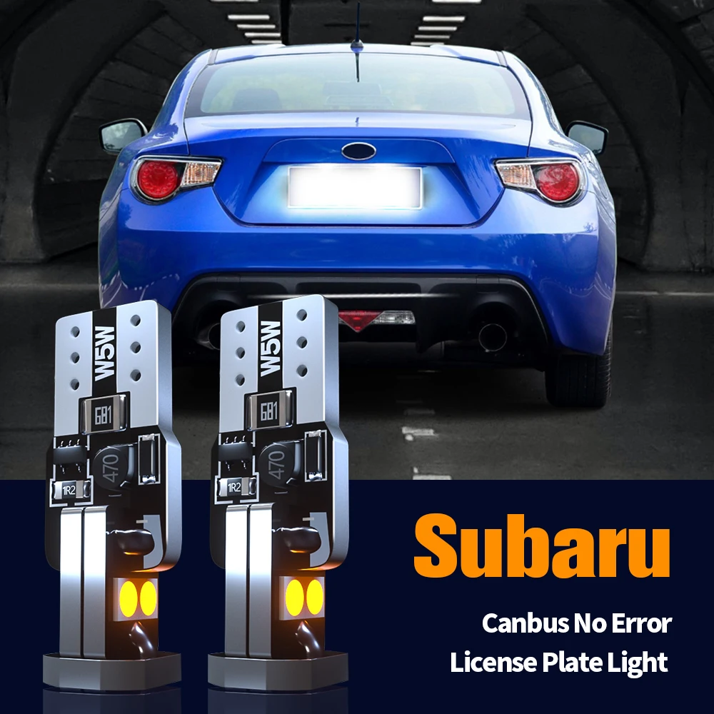 

2pcs LED License Plate Light Bulb Lamp Canbus W5W T10 168 For Subaru BRZ Forester XV Tribeca Outback Legacy Impreza WRX Sti