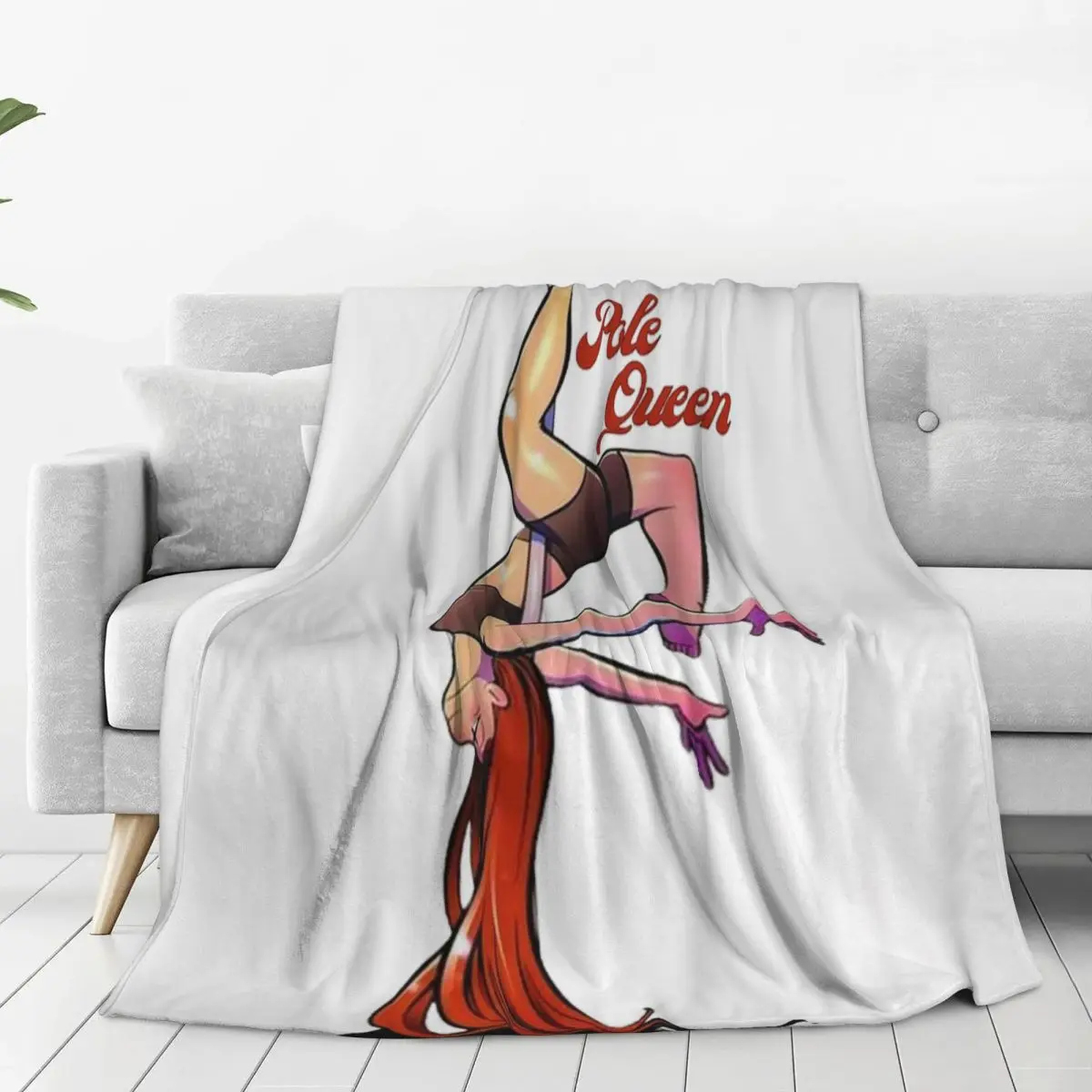 Pole Dance Queen Pole Dance Red Hair Ginger Blankets Fleece Sofa Throw Blankets For Couch Bedding Travel Throws Bedspread Quilt