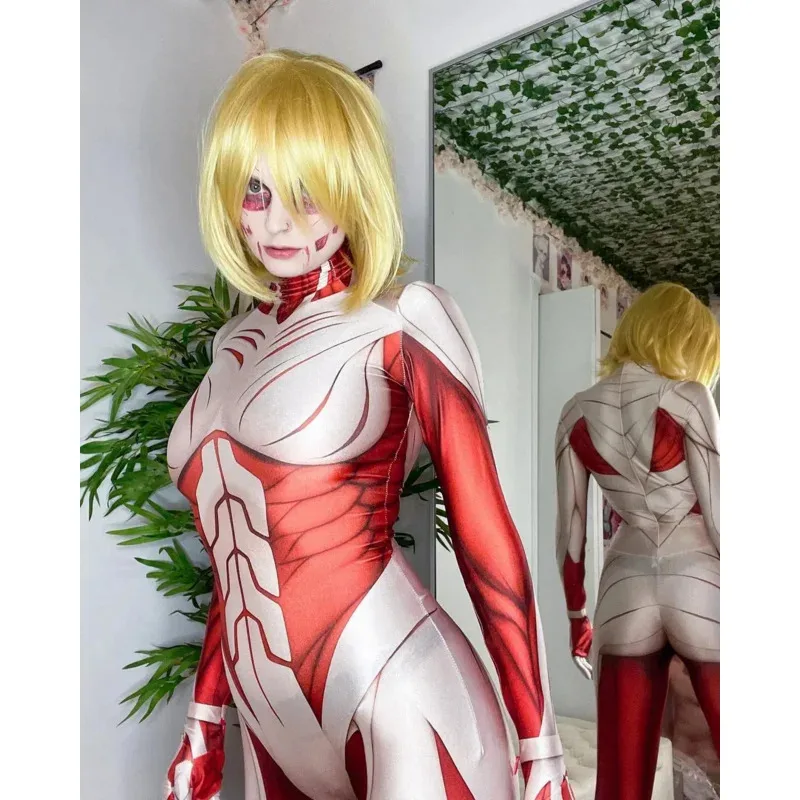 Sky02 Halloween Annie Leonhardt Femmina Titano Costumi Cosplay Attacco su Titano Femminile Zentai Catsuit Ragazze Body88Ji #