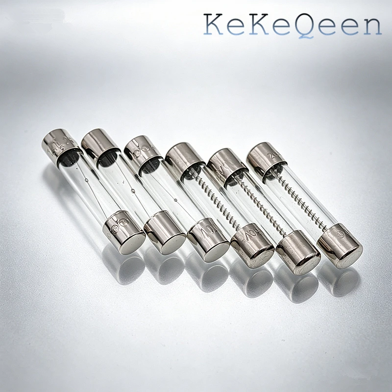 100Pcs/Box 250V 6x30 T0.5A T500MA T1A T2A T3A T4A T5A T6A T8A T10A T15A T20A T30A 6*30mm Slow Glass Fuse Insurance Tube