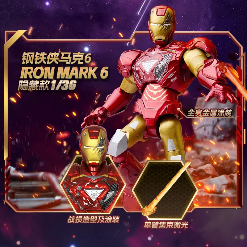 

Hot Blokees Original The Infinity Saga Action Figure Marvel Figure Blind Box Mk6 Mk5 Thor Hulk Iron Man Assembly Models Kit Toys