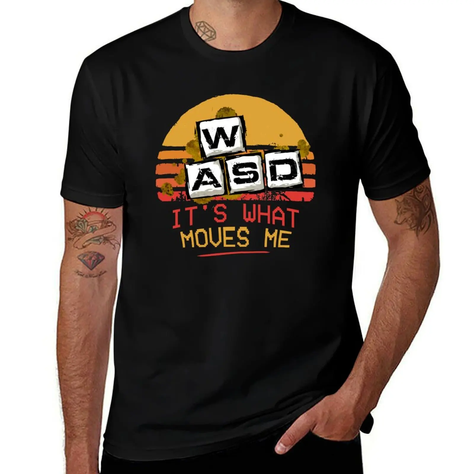 WASD It's What Moves Me - Funny PC Gamer Computer Nerd Gift T-Shirt Stylish Graphic Short Sleeve Top