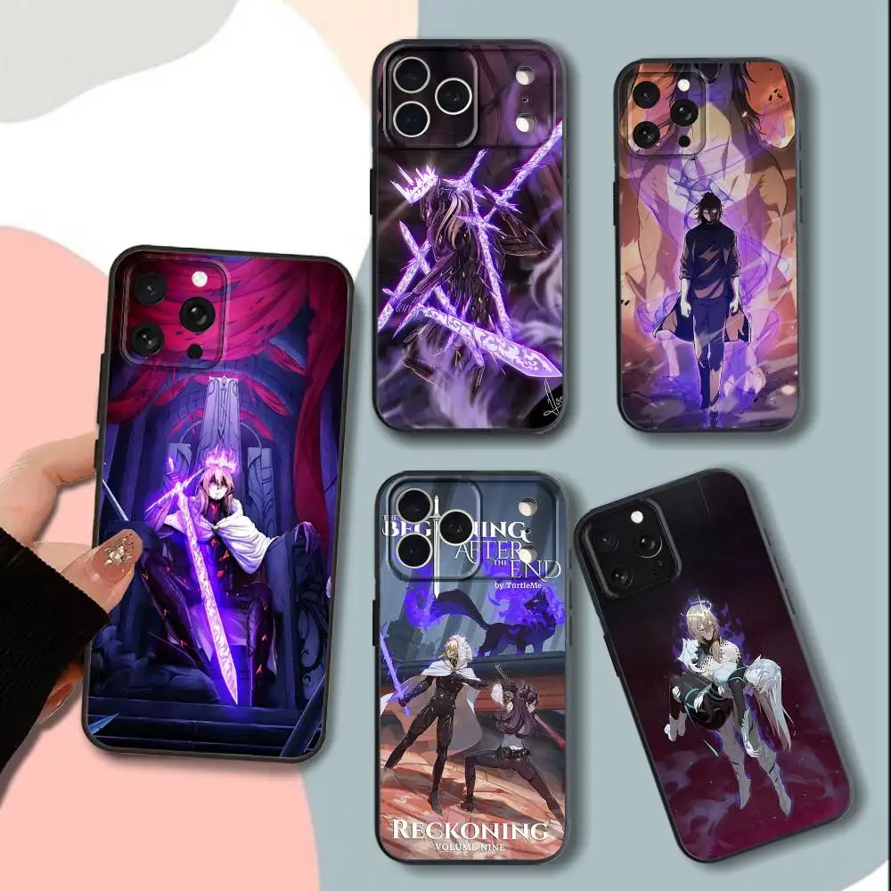 حافظة هاتف The Beginning A-After End-E لهاتف iPhone 15,13,16,12,11,17,14,Plus,Pro,Max,XS,XR,X,SE,Mini، غطاء أسود من السيليكون الناعم