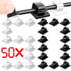 50/40/30/10PCS Self Adhesive Cable Clips Wall String Light Hooks Wire Organizer Cable Management for Home Office Car Outdoor