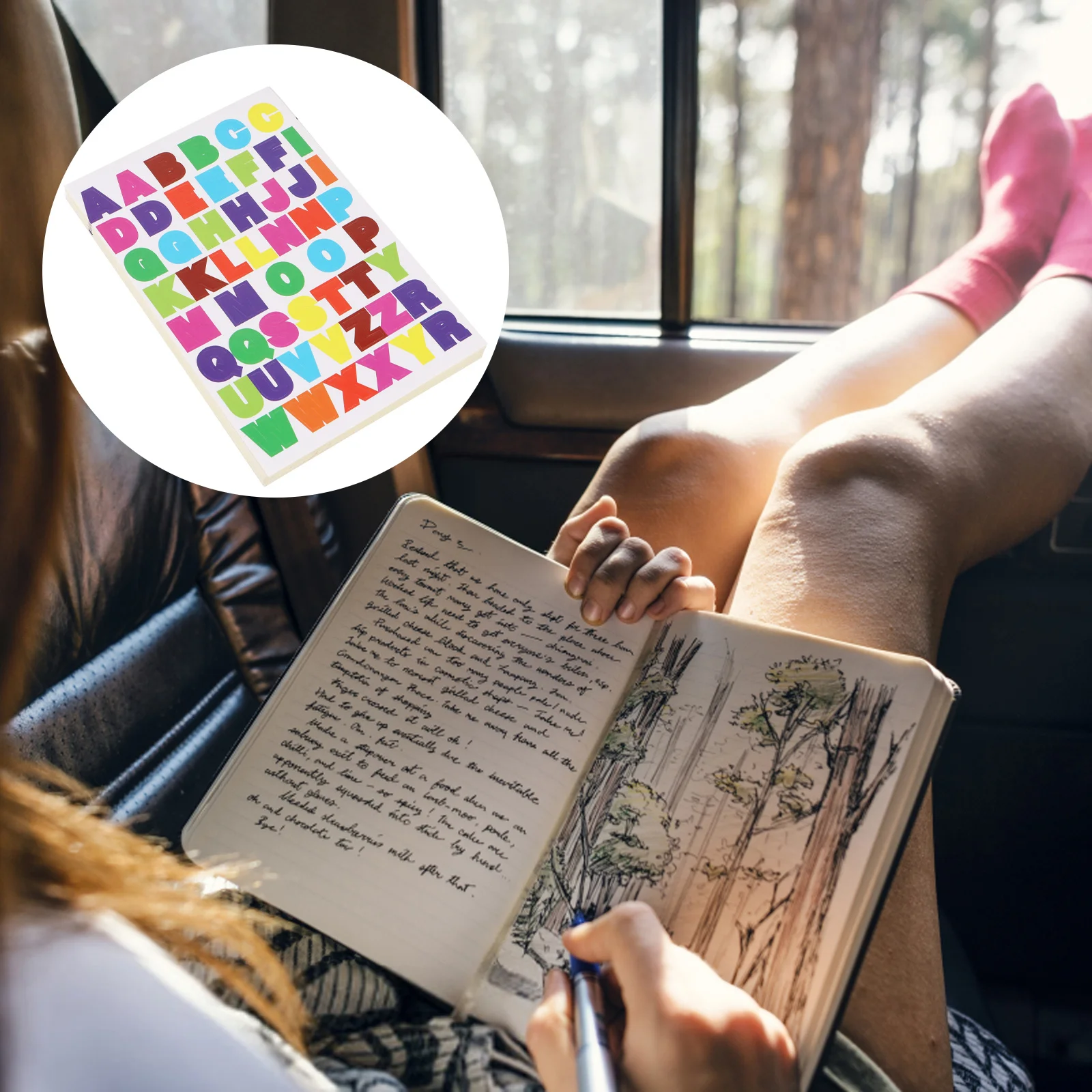 50Pcs Paper Sticker Decorative Letters for Scrapbook Album Photo Stickers Self Adhesive Sticker Letter Stickers