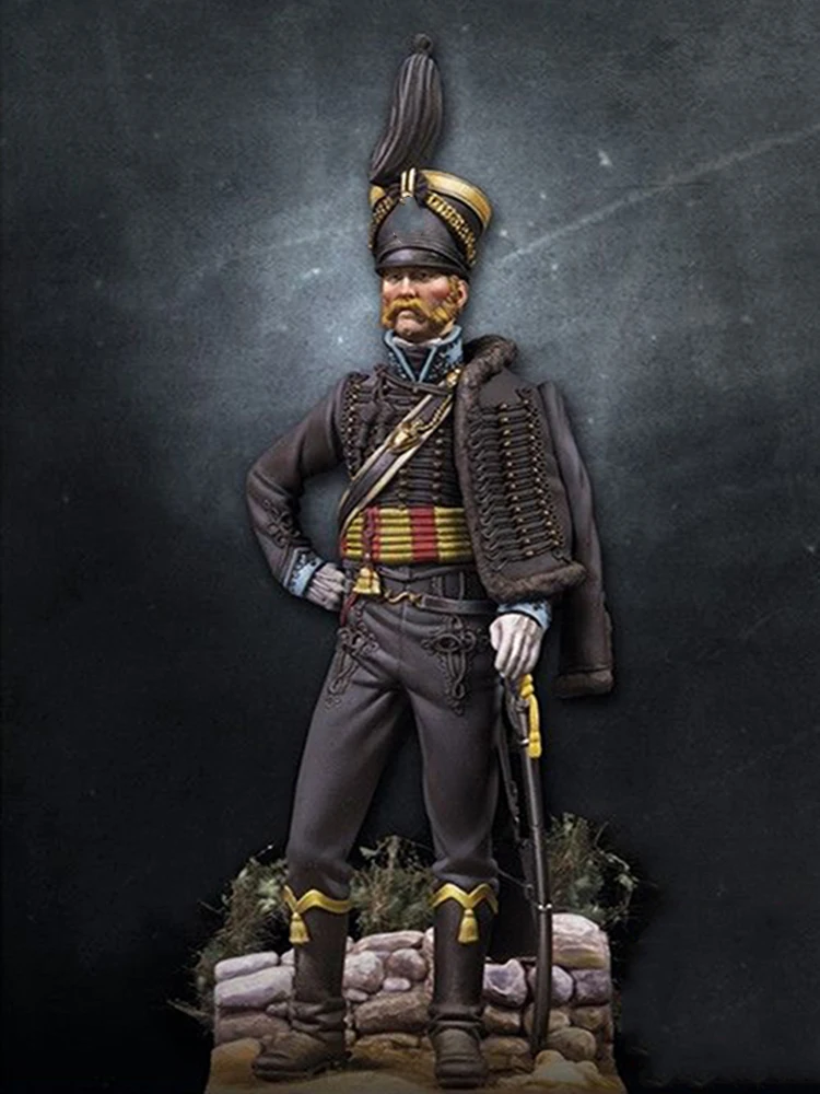 

Unpainted Kit 1/24 75mm Hussar Officer Brunswick winter Resin Figure miniature garage kit