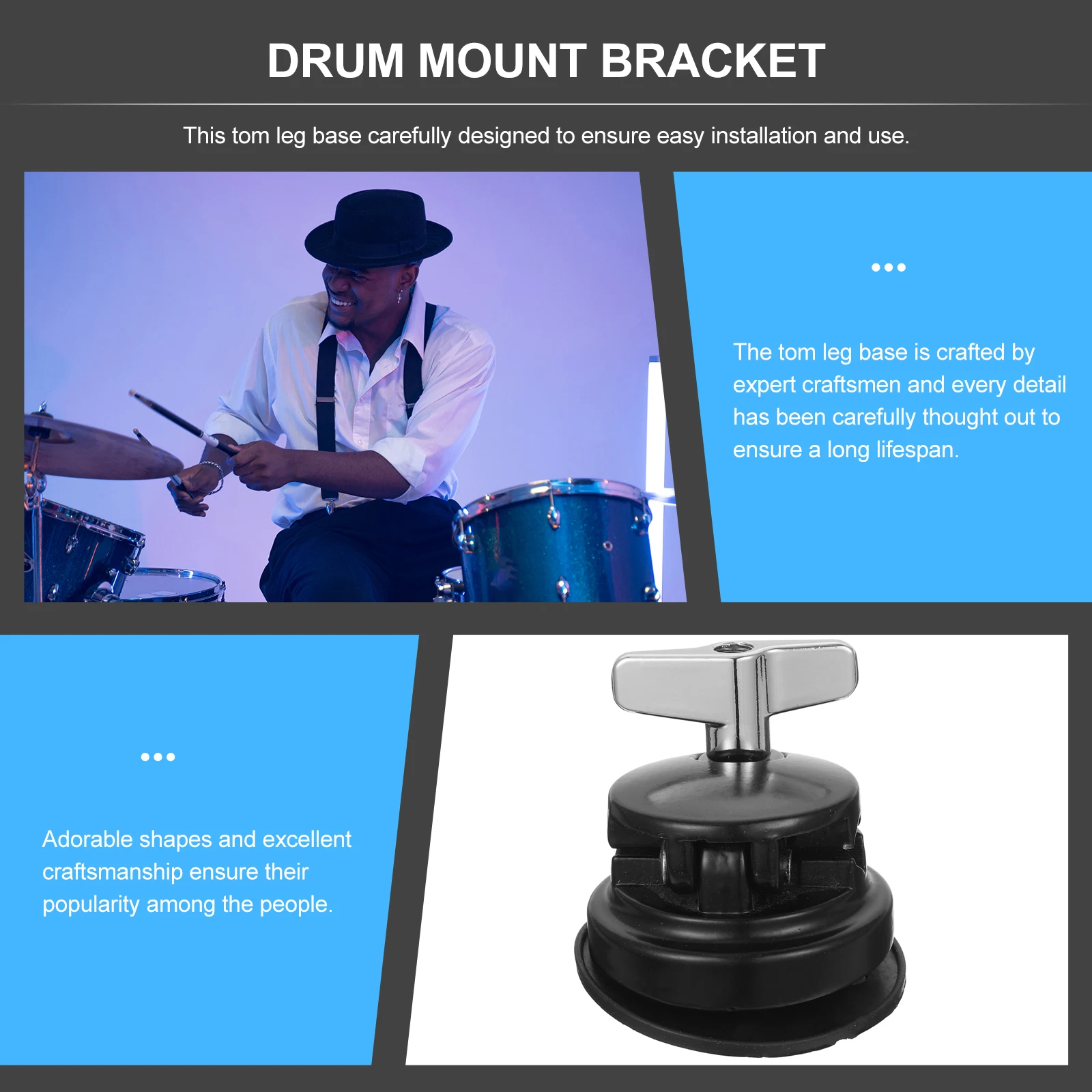 

Drum Saddle Regulator Tom Bracket Mount Leg Suspension System Mounting Part Component