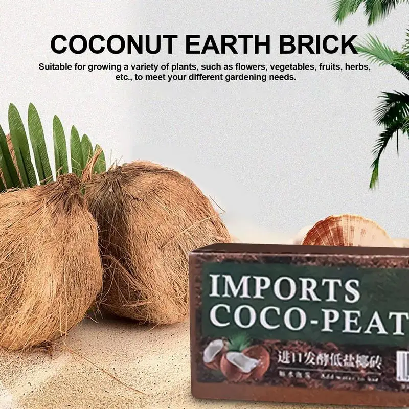 Organic Compressed Coconut Husk Brick High Expansion Coconut Substrate Coco Husk For Garden Flowers Plants