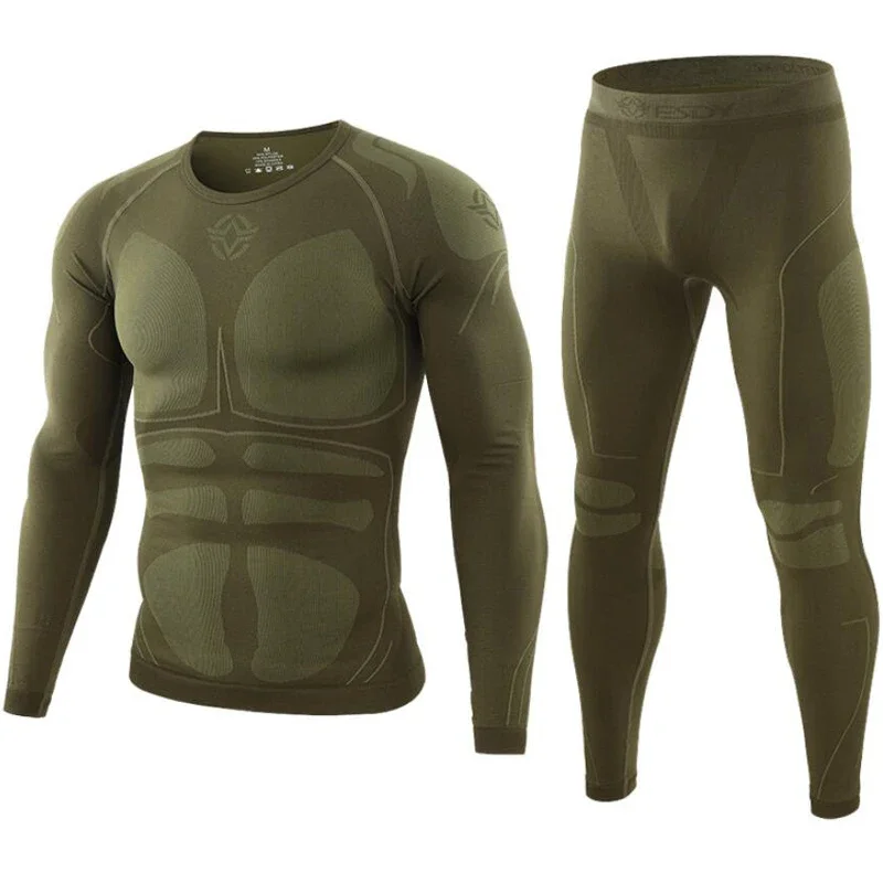 

Winter Top Quality Thermo Cycling Clothing Men'S Thermal Underwear Sets Compression Training Male Clothin