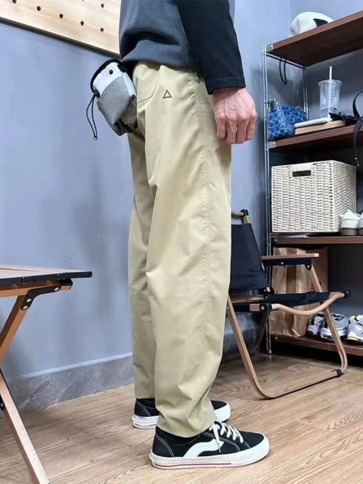 

Khaki Soft ell Men's Hiking Pants Outdoor Windproof Waterproof Workwear Trousers Spring Climbing Mountain king